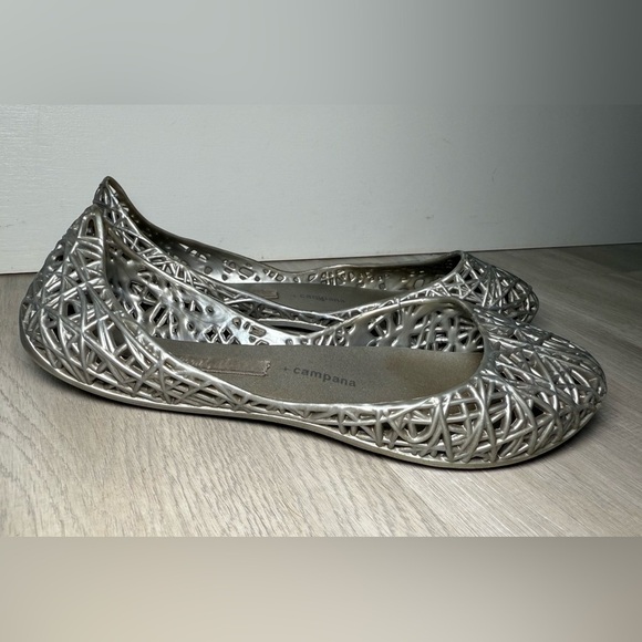 MINI MELISSA 31514 CAMPANA ZIG ZAG IV INF SILVER LITTLE KIDS SLIP ON Sz 2 - Picture 5 of 5